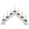 Adventsstake syvarmet i tre med 7 LED-lys