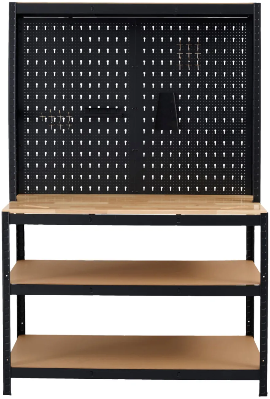 Arbeidsbord m/vegg og hyller 180x120x60 cm