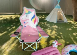 Barnecampingstol enhjørning 35 x 35 x 62 cm - Sunlife®
