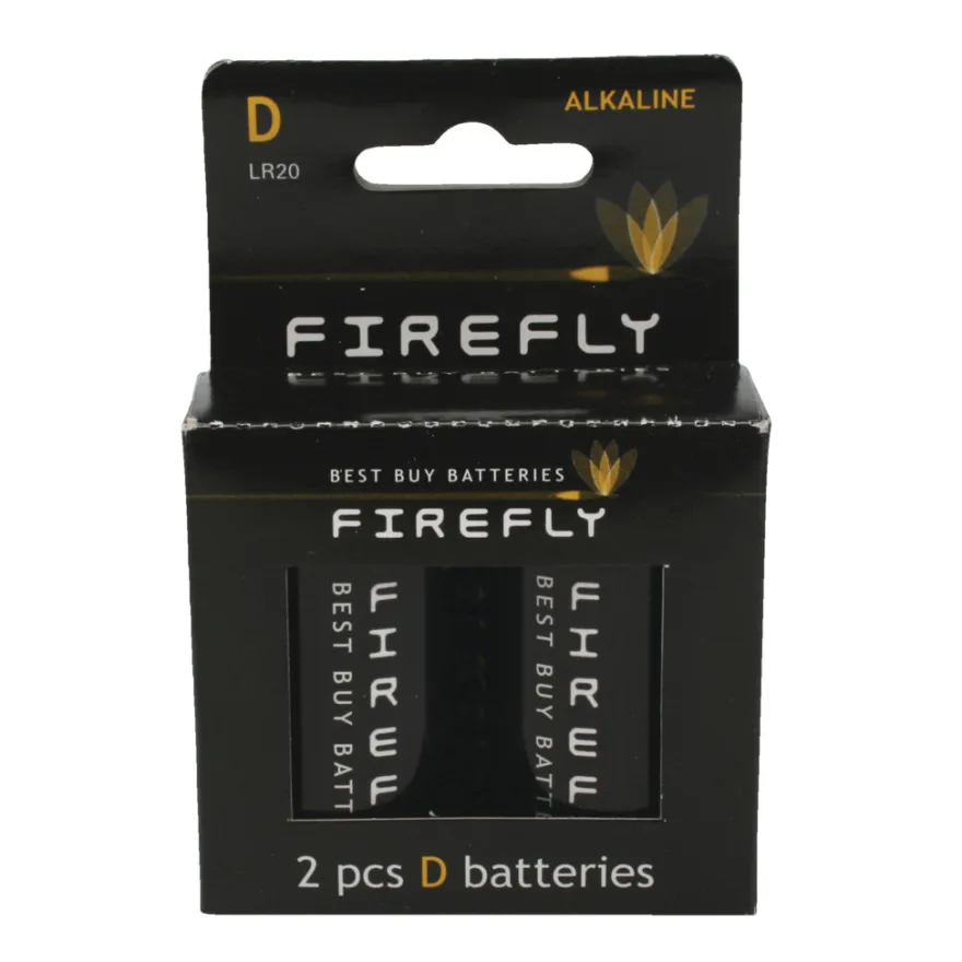Batteri alkalisk D LR20 2-pk. - Firefly