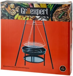 Bålpanne tripod med bålfat og rist - Grillexpert