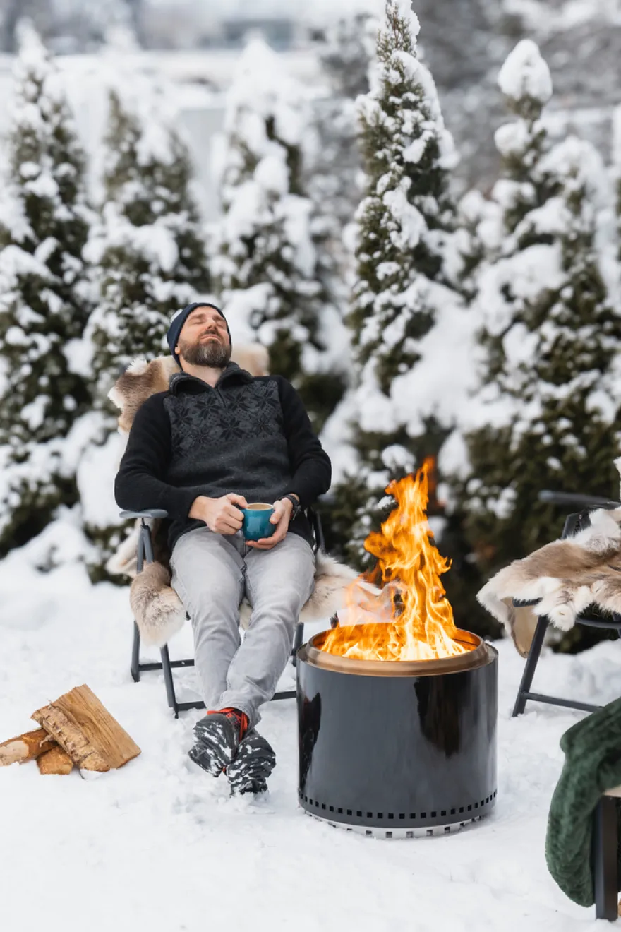 Båltønne emaljert svart - LUNT