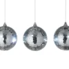 Discokule 3 x 6 LED hvitt lys Ø10 cm 3-pk.