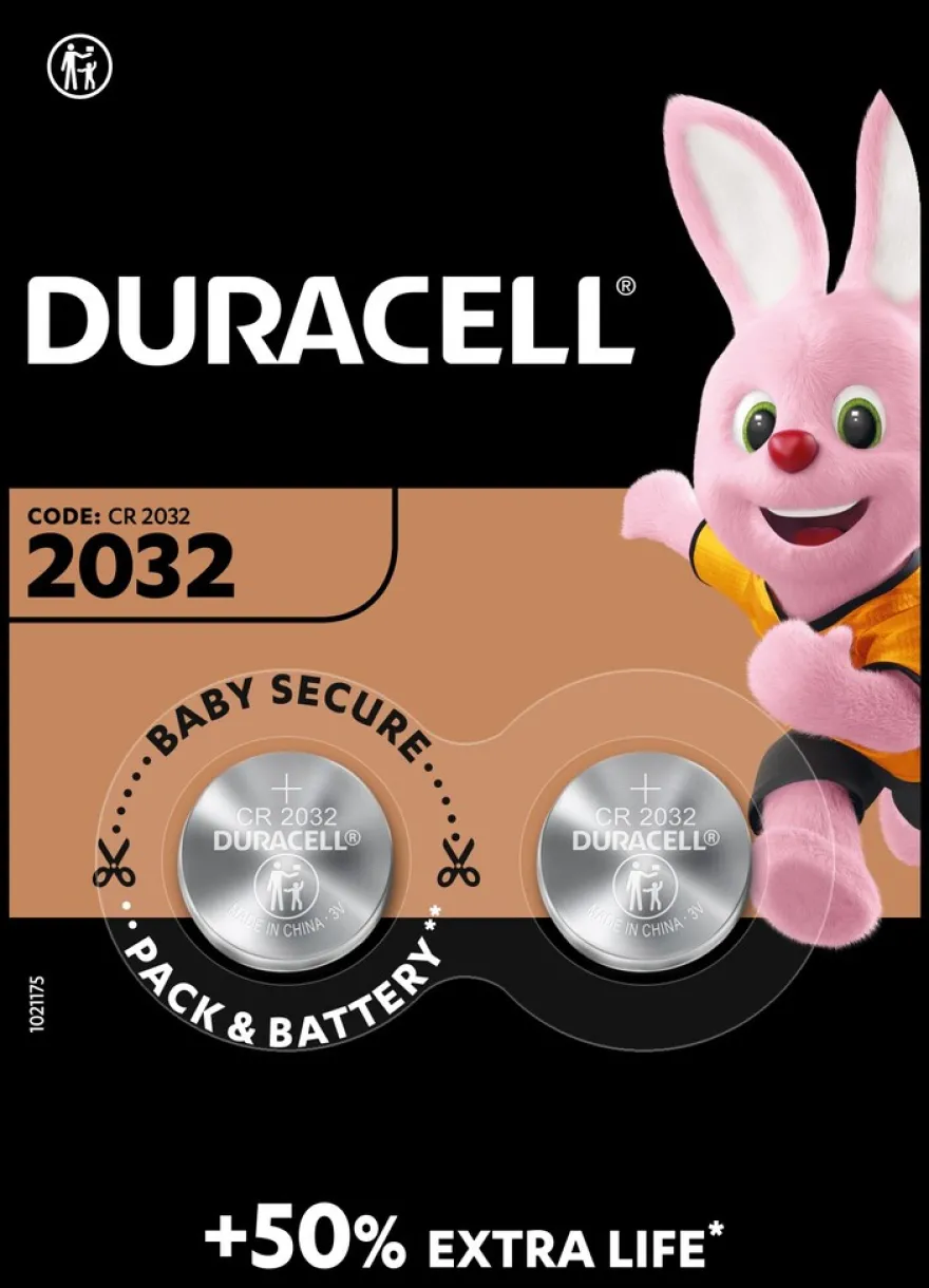 Duracell knappcellebatteri 2032 2-pk.