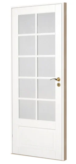 Fransk dør hvit 10 vindusfelter 72,6 x 204 cm