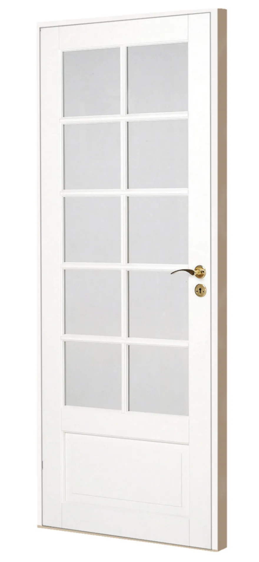 Fransk dør hvit 10 vindusfelter 72,6 x 204 cm