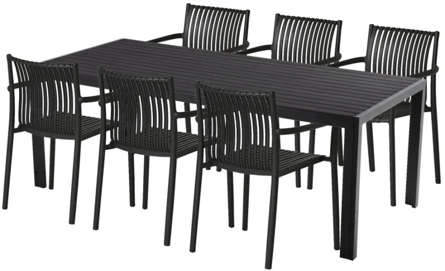 Hagebord Havanna 205 x 90 cm i alu/nonwood - Sunlife®