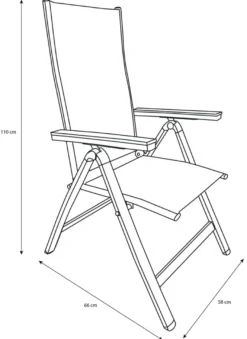 Hagestol Kingston 6 posisjoner svart - Sunlife®