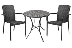 Hagestol Lissabon rotting/metall svart - Sunlife®