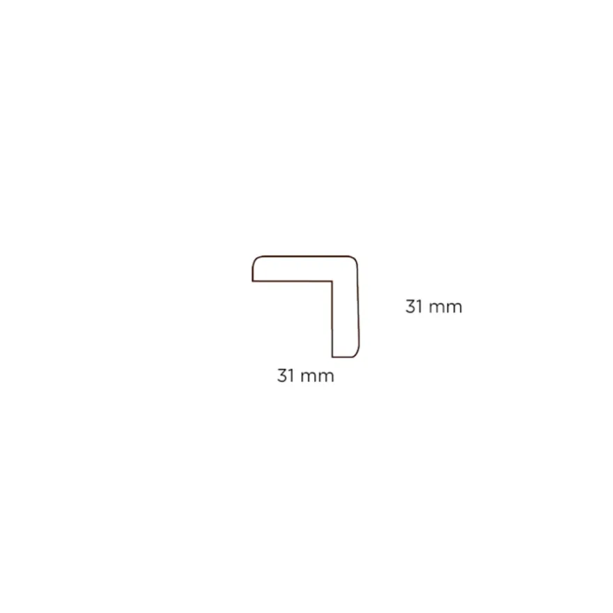 Hjørnelist plast hvit – 31 x 31 x 3000 mm