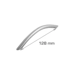 Håndtak buet stål 128 mm - 2 stk