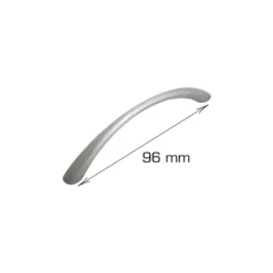 Håndtak flat bue stål 96 mm - 2 stk.
