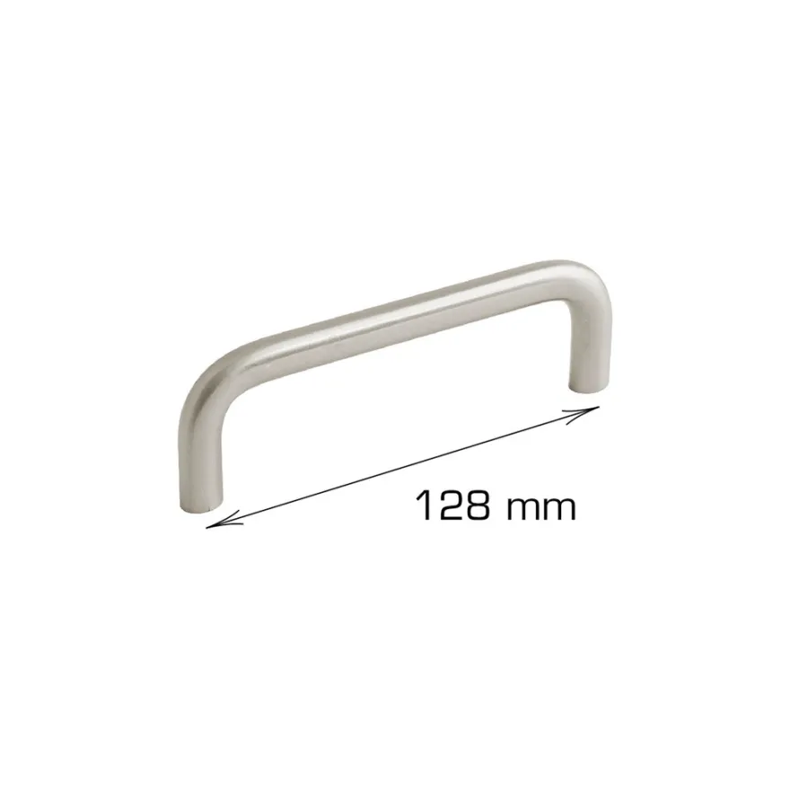 Håndtak U-form stål 128 mm - 2 stk.