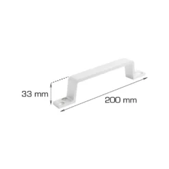 Håndtak vinklet 33 x 200 mm