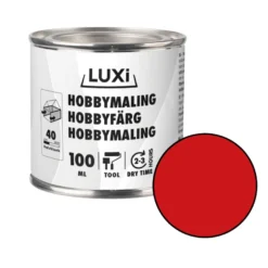 Hobbymaling rød 100 ml - Luxi