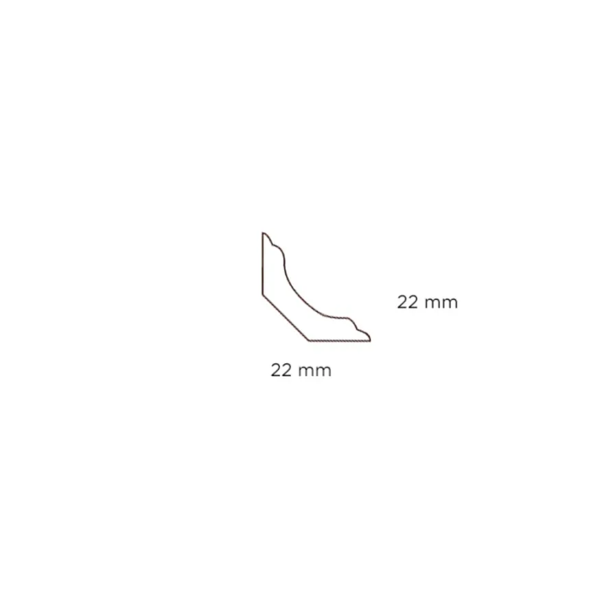 Hulkillist almue plast hvit – 22 x 22 x 3000 mm