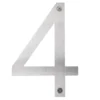Husnummer 4 børstet stål