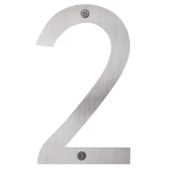 Husnummer 2 børstet stål