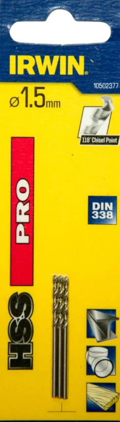 Irwin HSS Pro bor 1,5 mm 3 stk.
