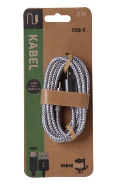 Kabel med USB-C-plugg - 2 meter