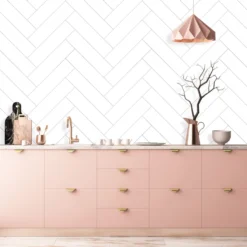 Kitchenline Kjøkkenplate White Herringbone 610 x 610 mm