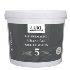 Kjellermaling glans 5 lys betonggrå 5 liter - Luxi