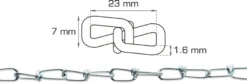 Kjetting Ø1,6 mm x 2 meter