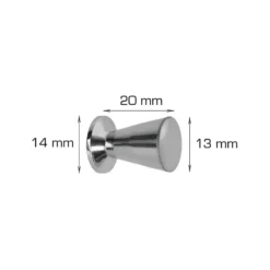 Knott trapez 13 mm matt krom - 2 stk.