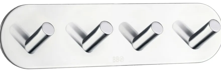 Kroklist m/4 kroker selvklebende - krom