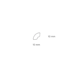 Kvartstafflist plast hvit – 10 x 10 x 3000 mm