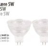 LED-spotpære 5 W GU5,3 - 2-pk.