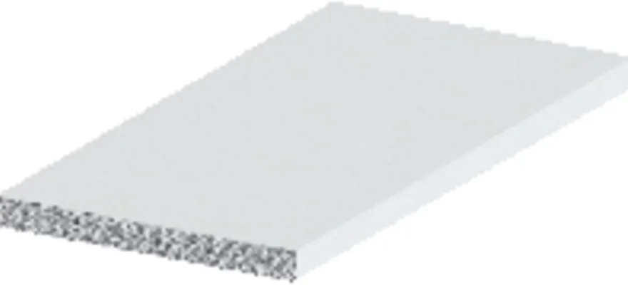 Listprofil flat hvit - 2 x 25 mm x 1 meter