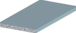 Listprofil flat sølv - 2 x 25 mm x 1 meter