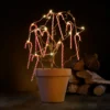 Lyskjede med julestokker med 20 LED og timer 1,9 meter