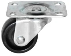 Møbelhjul dreibart med plate svart 30 mm