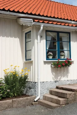 Nedløpsrør 90 x 2500 mm hvit
