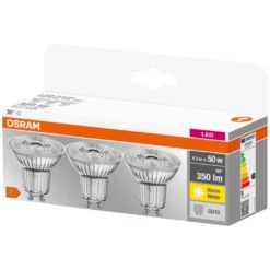 Osram LED Base PAR16 spotpære GU10 4,3W 3-pk