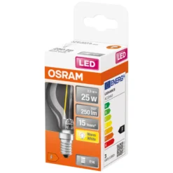 Osram LED Star Classic E14 klar kronepære 2,5 W
