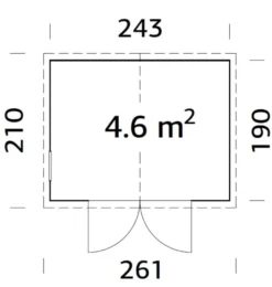 Palmako redskapsbod Aksel 1 - 4,6 m² 243 x 190 cm