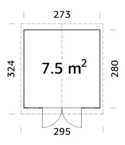 Palmako redskapsbod Aksel 2 - 7,5 m² 273 x 280 cm