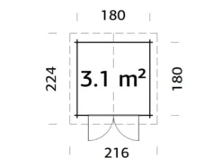 Palmako redskapsbod Peter 2 – 192 x 192 cm