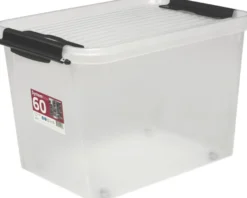 Plast1 oppbevaringsboks m/lokk klar - SystemBox 60