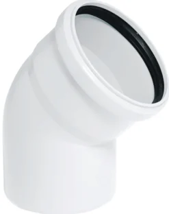 Rørbøyning hvit PP 40 x 45 gr