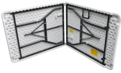 Sammenleggbart bord stål/plast 180 x 75 cm hvit