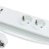 Skjøteledning 3-veis m/USB 1,4 meter