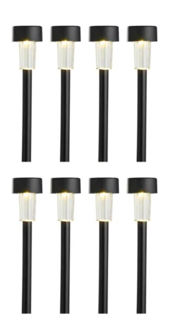 Solcellelamper til hagen svart H35,5 cm 8-pk. - Garden®