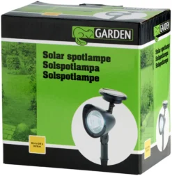 Solcellelampe Spotlight svart 19 cm - Garden®