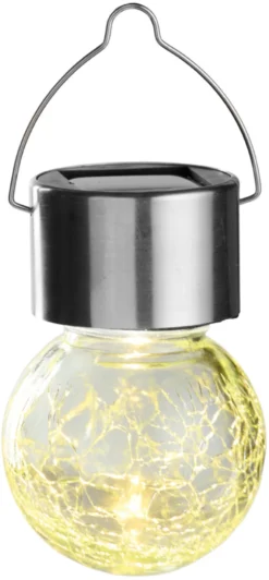 Solcellepære glass/metall Ø6 cm 3-pk. - Garden®