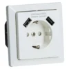 Stikkontakt 1V enkel m/jord USB