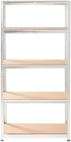 Stålreol galvanisert m/5 hyller - 90 x 180 x 45 cm